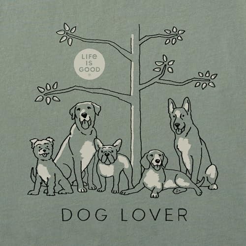 Life is Good Women's Crusher Tee, Long Sleeve Cotton Graphic T-Shirts, Dog Lover Tree2
