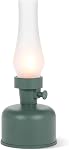 Abbott Collection Lanterne verte LED Lampe avec cheminée, lampe de table portable - Métal/Glass (10.5" H)