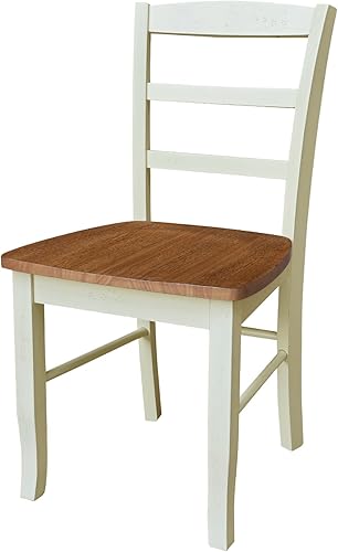 Miniatura 8 de IC International Concepts Pedestal de comedor redondo de 30 pulgadas, 2 mesas y sillas, nogal envejecidopiedra