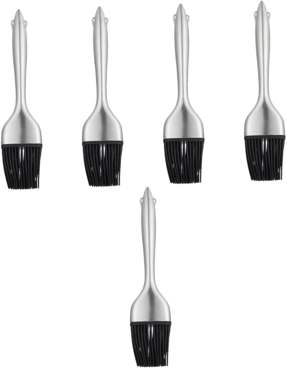 Happyyami 5pcs Barbecue Brush Oil Brush Kitchen Utensils Oil Brush for Cooking Silicone Brush for Barbecue Cooking Brush Bottle Brush Oil Butter Brush Tableware Outdoor
