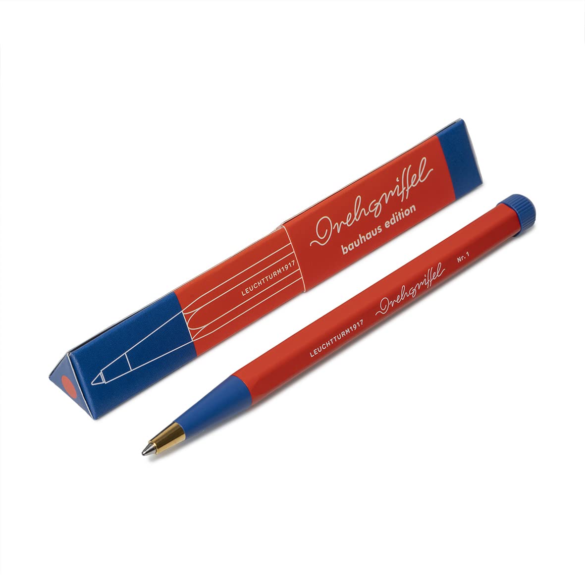 LEUCHTTURM1917 366205 Drehgriffel Nr. 1, Red/Royal Blue - Ballpoint pen, Bauhaus Edition