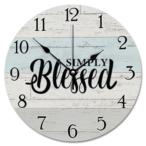 Simply Blessed Clock Bible Verse Wall Clock Religious Quote Art