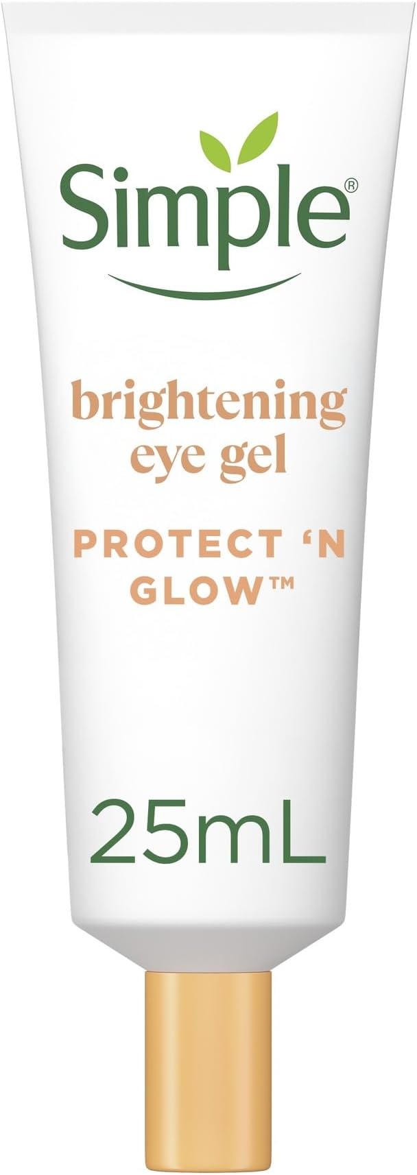 Simple Protect 'n' Glow Brightening Eye Gel Reduces Dark Circles and Relieves Screen-Stressed, Tired Eyes for Sensitive Skin 25 ml