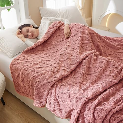 Mezzar Kuscheldecke Flauschig Decke,Kuscheldecke Fleecedecke Flanell Decke Wohndecken Couchdecke Decken für Sofa, Couch und Tagesdecke (Pink, 200 * 230)