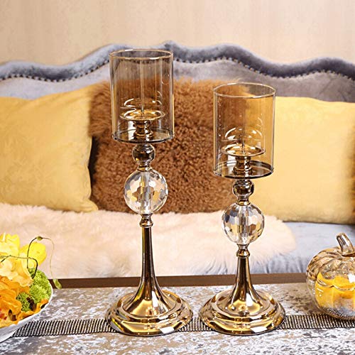 Acquire Glass And Metal Gold Plated Candlestick Wedding Candlestick Decoration Home Center Table Decoration (Size : 56Cm) #TOP3