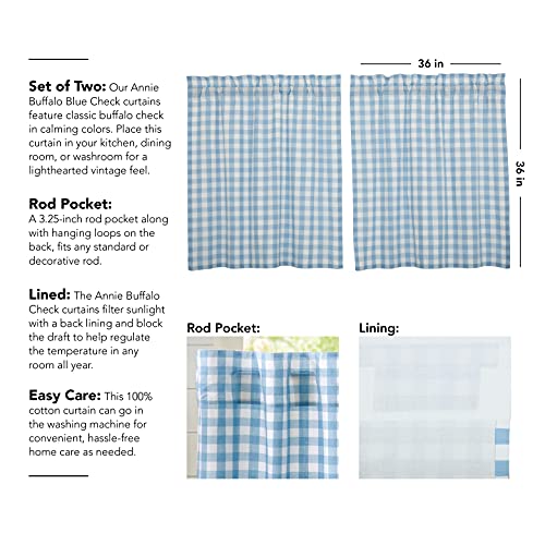 VHC-Brands-Annie-Blue-Buffalo-Check-Farmhouse-Tier-Kitchen-Curtain-Set-36×36 VHC Brands Annie Blue Buffalo Check Farmhouse Tier Kitchen Curtain Set 36×36