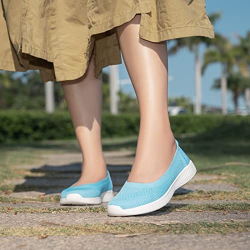 Image of TIOSEBON Women's Comfortable Loafer Flat Foam Mesh Slip-On Walking Shoes