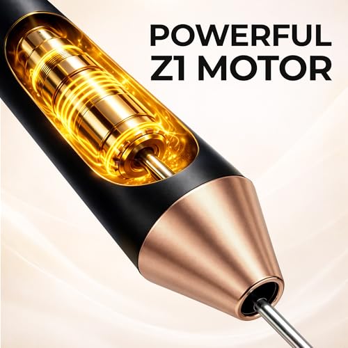 Image of Zulay Kitchen Rechargeable Milk Frother Handheld - Frother Wand, Drink Mixer, Electric Whisk Frother, for Cappuccinos, Matcha & Protein Powder - Ultra Metal 3 Whisk, 1800mAh Black Copper