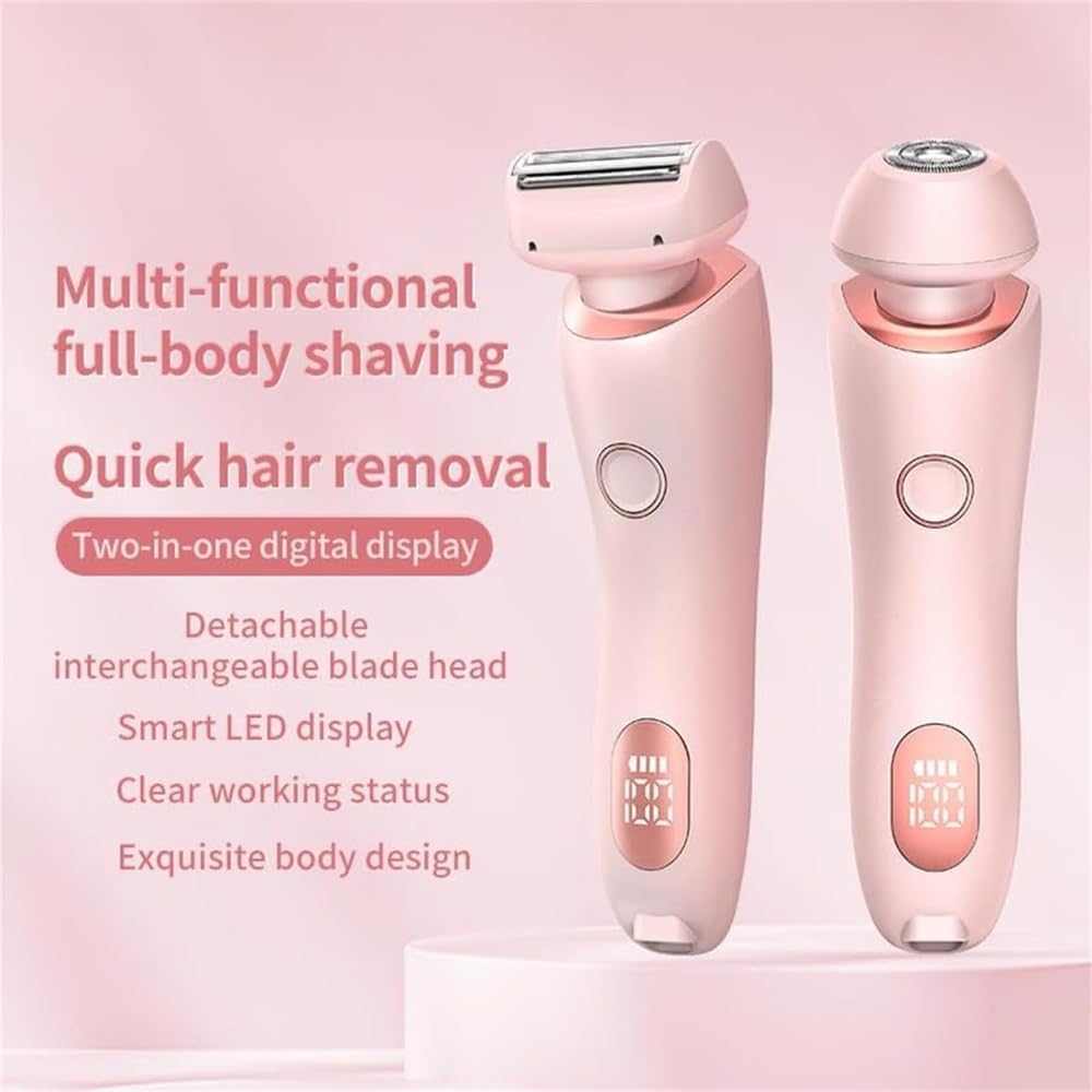 Rasierer Damen Elektrisch, Intimrasierer für Frauen,Smooth Skin,Elektrische Trimmer Rasierer mit LED-Anzeige für Damen (2 Stück)