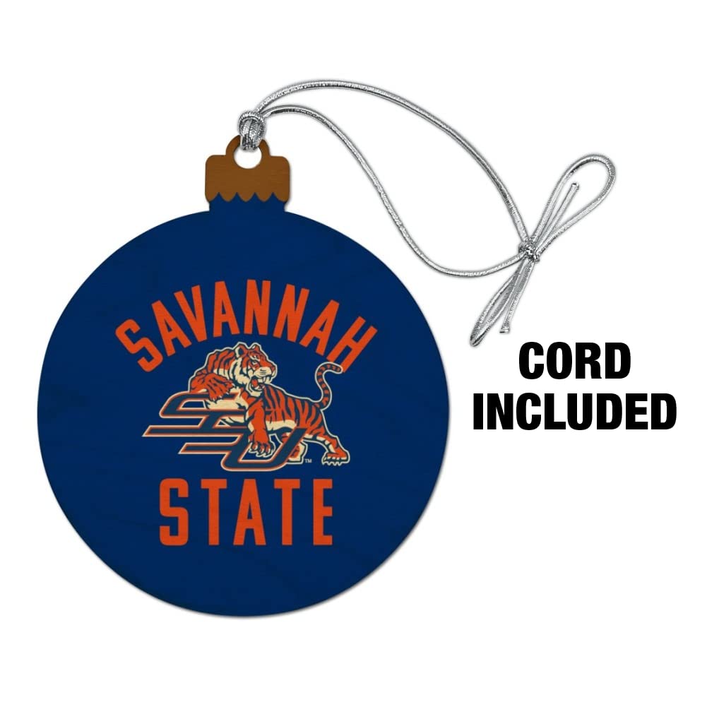 GRAPHICS & MORE Savannah State University Tigers Logo Wood Christmas Tree Holiday Ornament