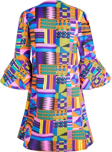 Image of SHENBOLEN Women African Print Jacket Dashiki Traditional Top Dress
