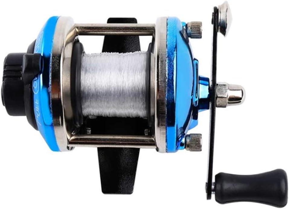 3.5:1 Gear Ratio 3 Color Mini Trolling Reel Casting Ice Fishing Reel Baitcasting Reels Coil Fishing Tackle (Color : Blue) (Blue)