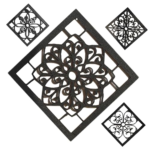 BESPORTBLE 4 Piezas Arte Moderno En Madera Decoración Para El Dormitorio Decoración De La Habitación Obras De Arte Para Paredes Decoración Mural Ornamento Colgante Familiar De Madera