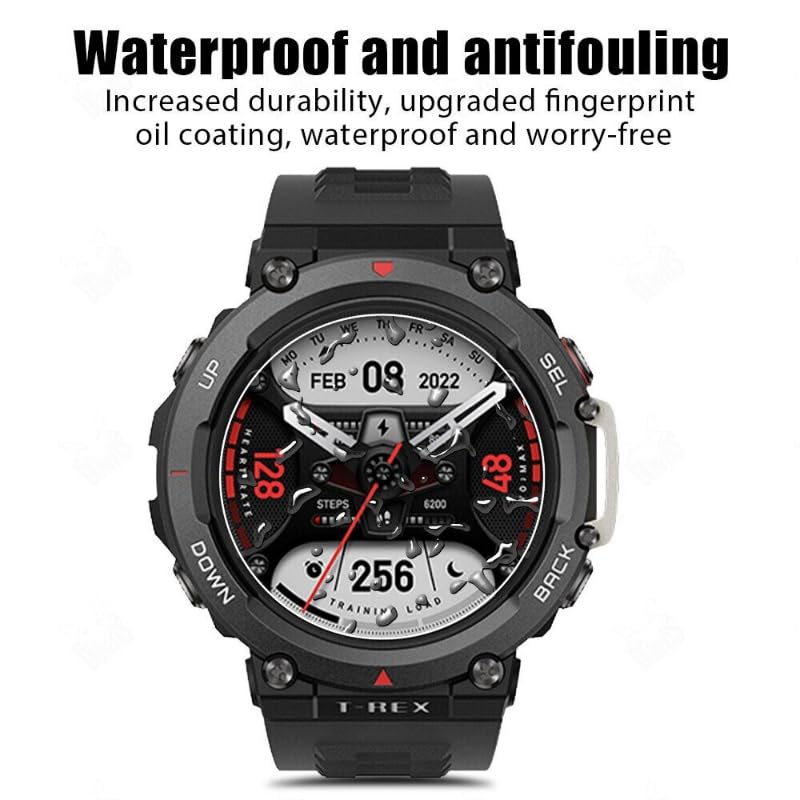 Image of YODI Pack of 2 Waterproof 3D Tempered Glass Screen Protector Compatible with Amazfit T-rex 2 Only ((T-REX 2))