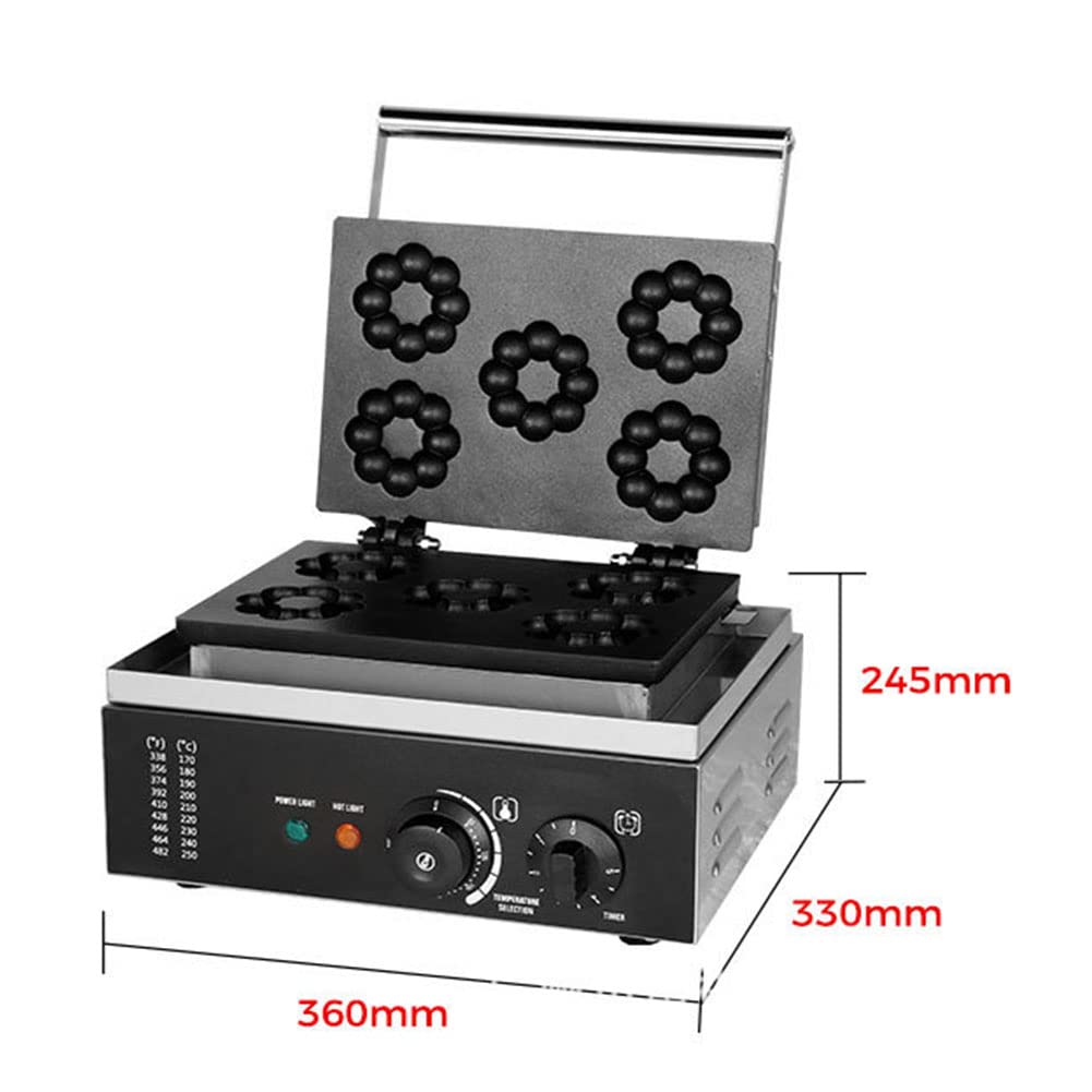 Máquina Eléctrica De Donuts De Acero Inoxidable De 1550 W, Máquina De Donuts Comercial, Donuts De 6 Agujeros para Uso En Cocina Y Negocios, Máquina De Donuts con Calefacción De DOB