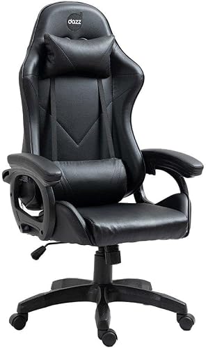 Cadeira Gamer Dazz Preta – Ergonômica – Design Gamer – Conforto para Longas Sessões – Preto