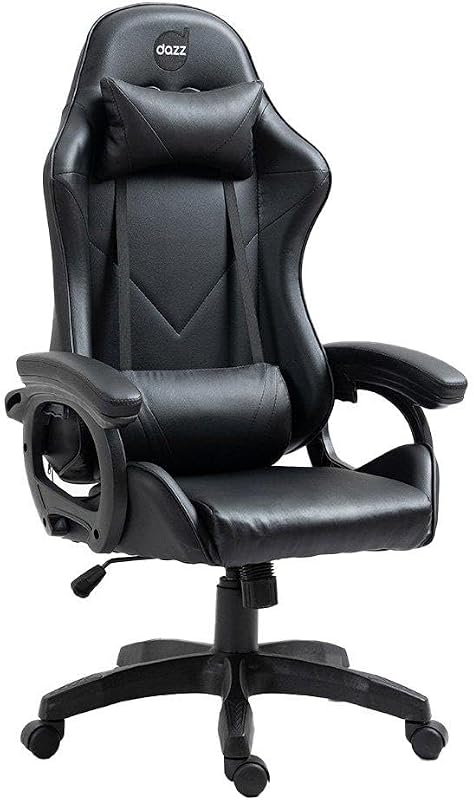 Cadeira Gamer Dazz Preta – Ergonômica – Design Gamer – Conforto para Longas Sessões – Preto
