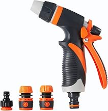 LINZI Garden Hose Spray Gun, High Pressure Spray Nozzle with Hose Connectors for Plant Lawn Watering, Pet Shower, Car Washing, Window Cleaning 664026