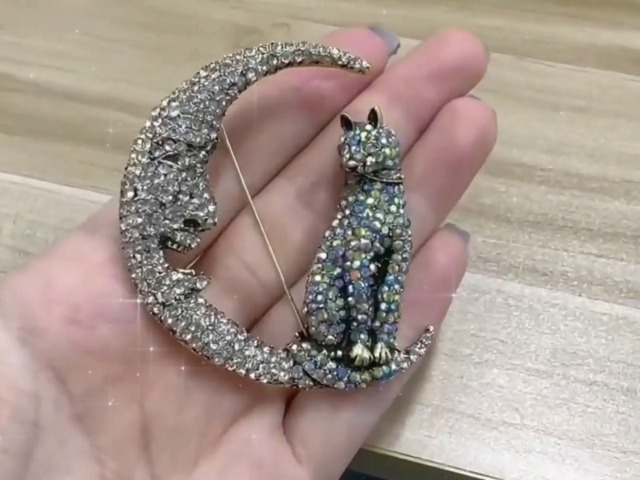 Spilla a forma di gatto per donna - Spilla vintage con animale e