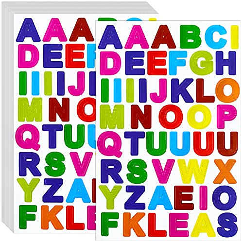 Waynoda 60 Sheets 2880 Pieces Alphabet Letter Stickers Self Adhesive Colorful Sticker for Kids DIY Art Project Hand Craft