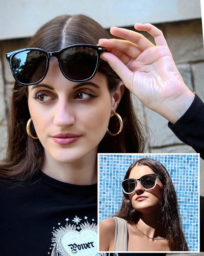 Image of 2 Packs Sunglasses for Women Polarized UV400 Protection Lens Big Frame Fashion Glasses Trendy Stylish Shade
