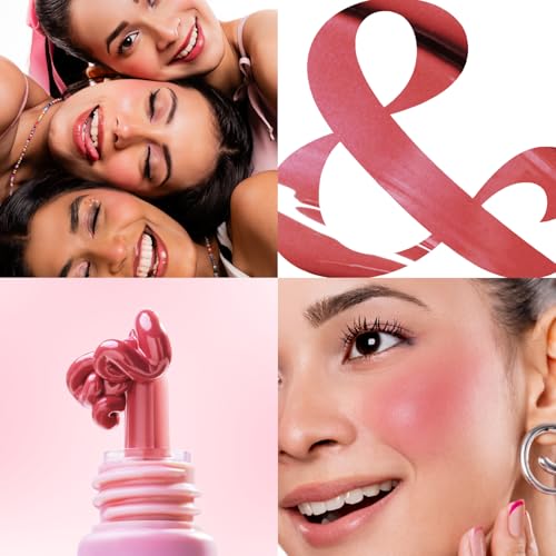 Image of Blue Heaven Pop & Glow Eye & Cheek tint blusher for face makeup, Blush enriched with Rosehip and Coconut oil - Spicy Pink, 12ml