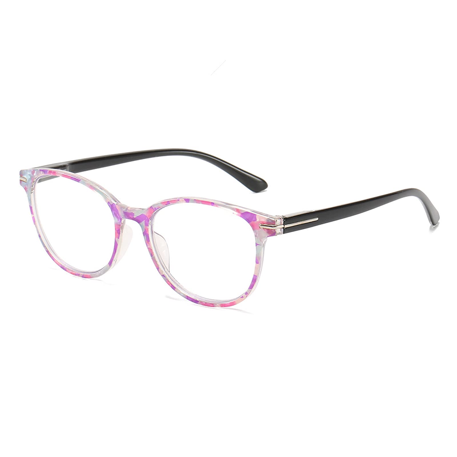 Modne Okrągłe Okulary Do Czytania Z Blokowaniem Niebieskiego Światła, Okulary Do Czytania Z Zawiasem Sprężynowym Dla Kobiet I Mężczyzn/Purple/0