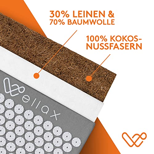 Wellax [Das Original] - Akupressurmatte mit Kissen - Gefüllt mit 100% Kokosfasern - Löst Verspannungen & fördert Durchblutung - Massage… – Ansicht 3