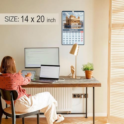 Image of AccuPrints Religious Hindu Wall Hanging Calendar 2026 - Size (14 x 20) inch For Office Home (35.5 x 50) cm- (Hindu wall calendar)