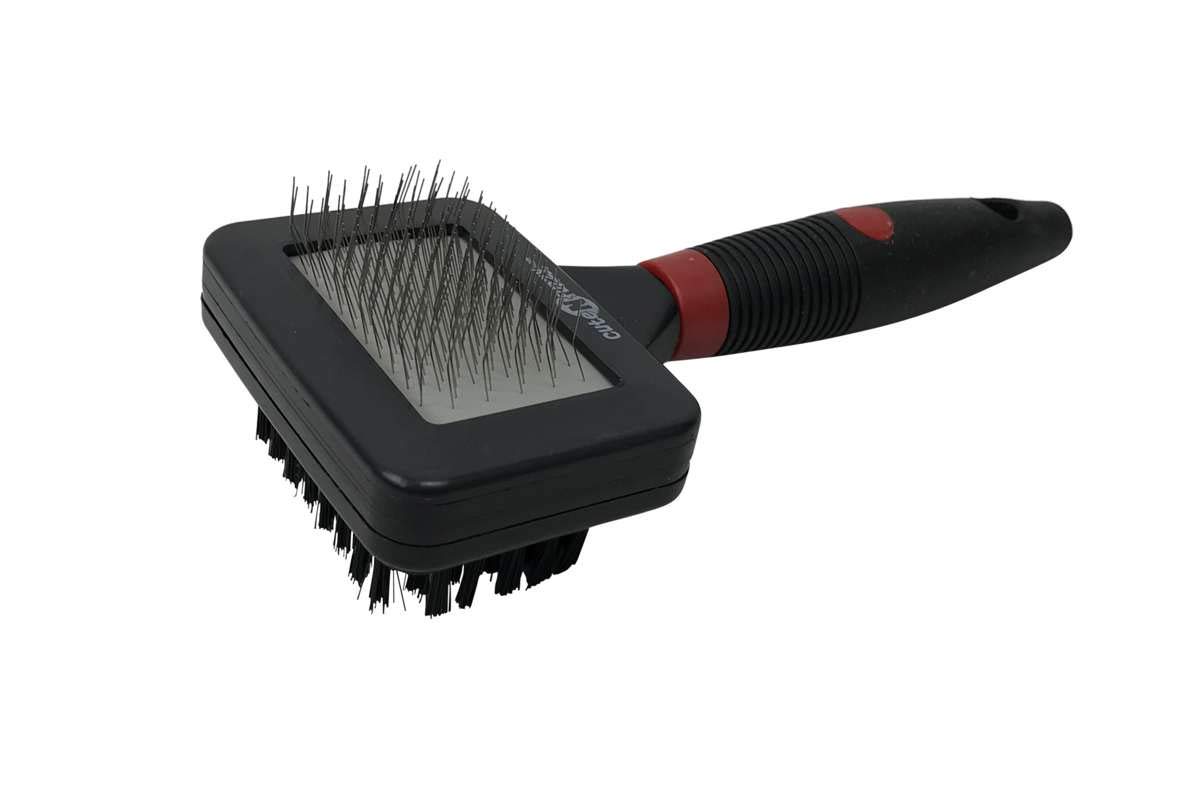 Combo de Doble Cara Mascota Slicker Brush, Negro