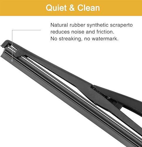 Miniatura 6 de Unifizz Juego de brazos de limpiaparabrisas trasero para Fiat 500 2007-2019, negro, 12 pulgadas