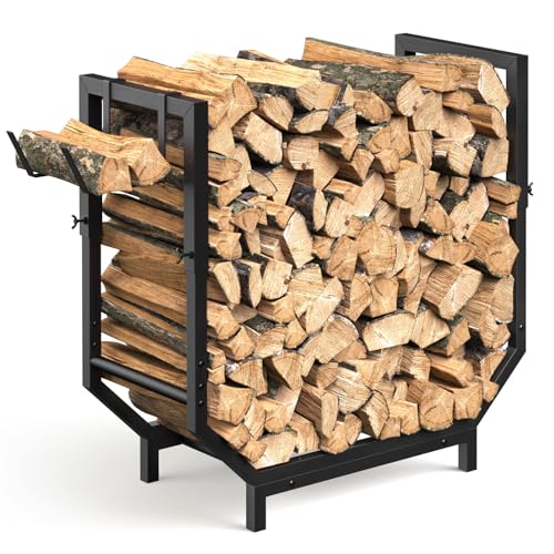 Reviews de Leña para comprar hoy. 50 Netuaoo - Estante para leña para exteriores, soporte para leña de 27.6 pulgadas, soporte para leña de 35.2 pulgadas, soporte para leña para exteriores con ganchos extraíbles...