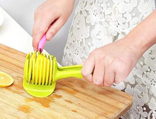 Miniatura 6 de WOIWO Cortador de frutas y verduras redondo tomate limón huevo rack cortador herramientas de cocina verde