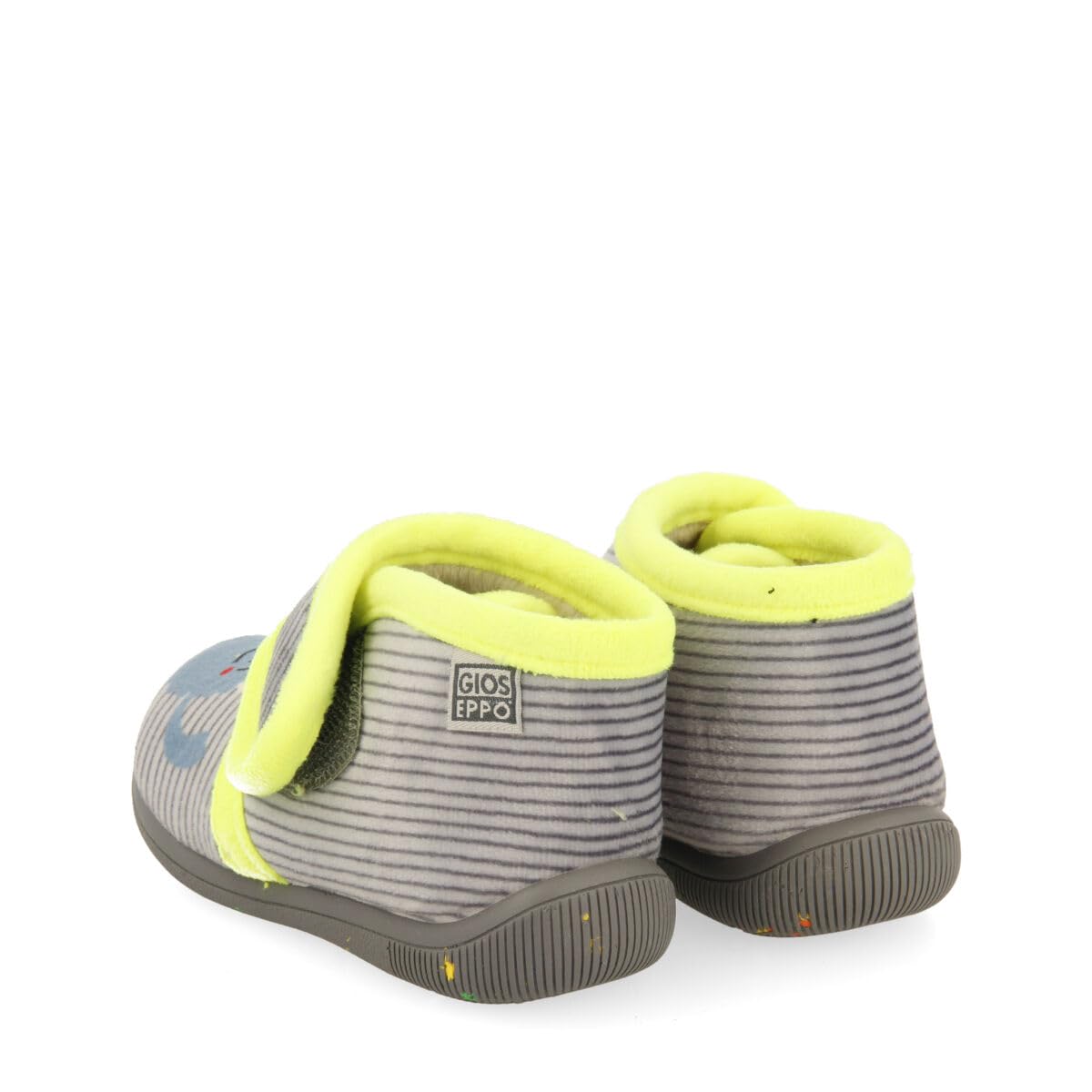 Zapatillas de Estar por casa Gris con Rayas y Detalle de monstruito para bebé galtur
