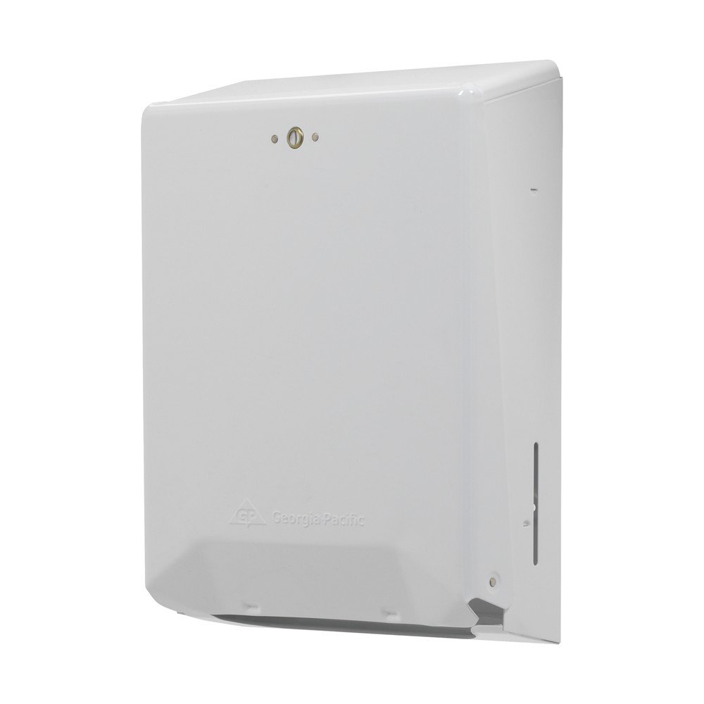 C-Fold/Multi-Fold Paper Towel Dispenser by GP PRO (Georgia-Pacific); White Metal; 56601; 11.750" W x 4.438" D x 15.500" H