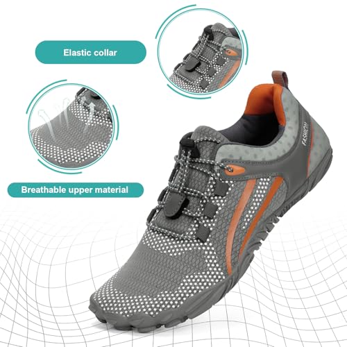 Hike Barefoot Shoes Womens Mens, Thick Barefoot Water Shoes Mens Women Non-Slip & Wide Toe Zero Drop Lightweight Minimalist Footwear for Workout Hiking Trail Running Causl4