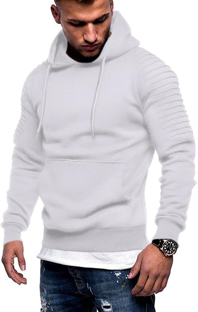 COOFANDY Mens Hoodie Sweatshirts Casual Drawstring Hoodies Fashion Hooded Collar Athletic Pullover with Pocket