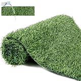 LOLYSIC 2 Stück Premium Kunstrasen 20 mm, 35 x 120 cm Teppich Kunstrasen Outdoor Rasenteppich Balkon, Kunstrasen Balkon Wetterfest, Artificial Grass für Garten und Hochzeit, Begrünung