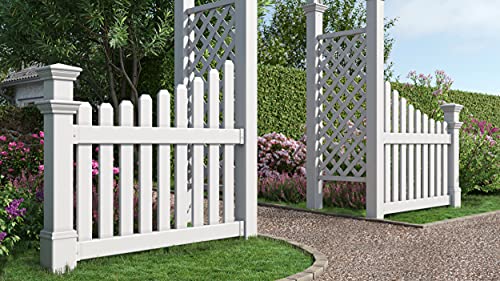 Vita Va74338 Cottage Picket Wings Arbors And Trellises, White #TOP2