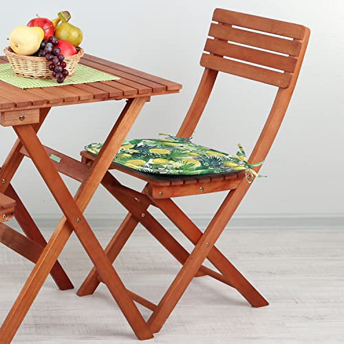 Ambesonne Nature Chair Seating Cushion Set Of 4, Tropical Plants With Large Evergreen Leaf Lemon Botany Palm Jungle Graphic, Seat Pads For Office With Anti-Slip Backing, 16"X16", Forest Green #TOP3