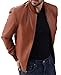 MARCO ENZOLANI Milano Men's Varsity Style Leather Bomber Jacket - Genuine Lambskin MA-1 Casual Fashion Classic Jacket (Bomber-TAN-M)