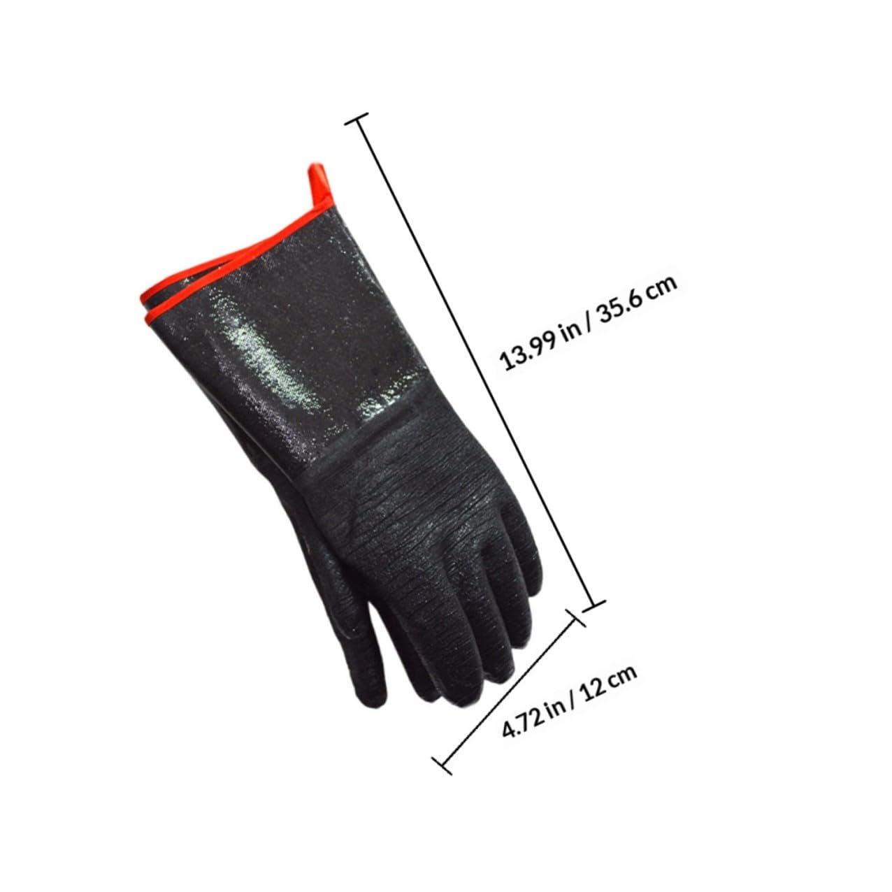 Uonlytech Guantes Impermeables de Neopreno Negros Resistentes al Calor para Horno y Barbacoa Guante Aislante Térmico Resistente a Altas Temperaturas Protección contra Vapor y Aceite