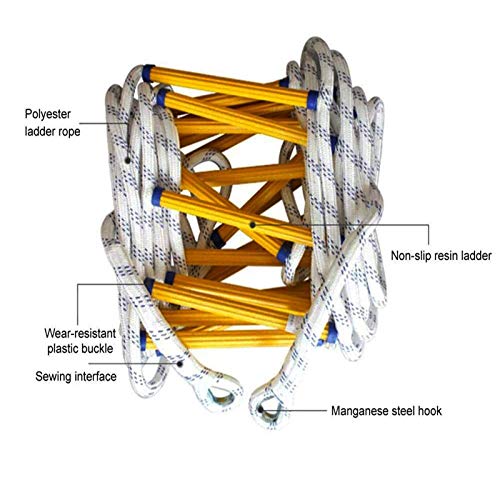 Dmuniz Ladders,Escape Rope Ladder Emergency Fire Escape Rope Ladder, Portable Emergency Escape Ladder Durable Fire Escape Ladder Fast To Deploy Easy To Use/8M/26.2Ft #TOP3