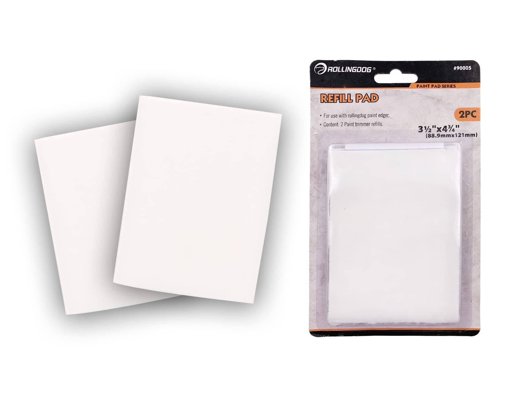 Rollingdog Refill Border 10 Cm Grey 2Pc 4" Paint Pad Refill Use With 4" Paint Edger For Wall And Ceiling Cutting In,Painting Corner And Edges