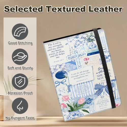Image of Photo Album 4x6 120 Photos with Strong Elastic Band, Blue Christian Collage | Large Capacity Premium Leather Picture Album, Portable Wallet Albums Photo Book for Family Anniversaries Wedding Baby