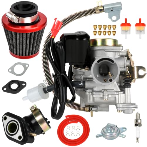 EOPOAYI GY6 50cc Carburetor PD18J Carb Kit Compatible with Tao tao 49cc 50 ATM50 Pony VIP Most Chinese Scooter Moped 139QMB 4-Stroke Engine Roketa Jonway Lance ATV Go Kart Parts with Fuel Line