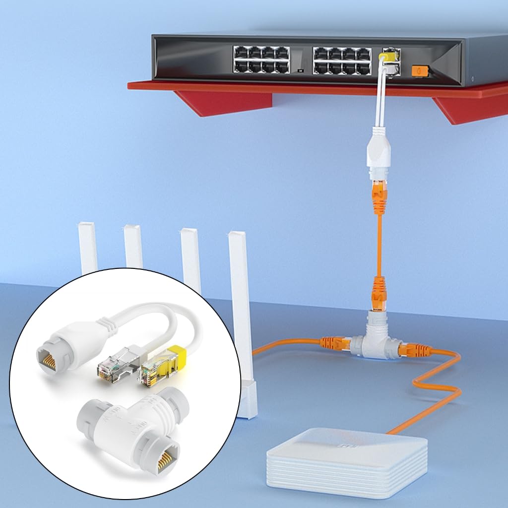 Shinycome Multiple Networking Connection Splitter,Streamlines Wiring for Surveillances Equipment for Simple Networking Build