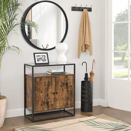 JJUUYOU Circle Wall Mirror 50CM for Home Decor Black Round Mirror for Bathroom Wall Mounted Metal Frame Mirrors for Living Room Bedroom Washroom Dorm - Image 4