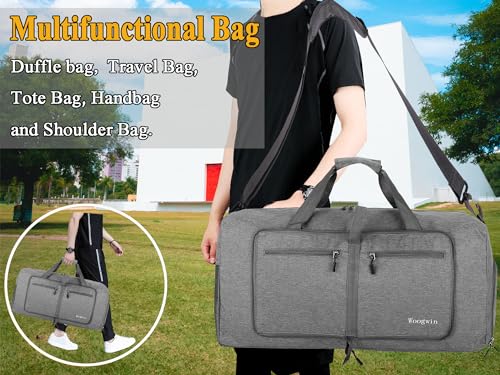 Image of Woogwin Travel Duffel Bag Large Foldable Waterproof Overnight Bag for Beach Swim Bags Pool Sports Gym