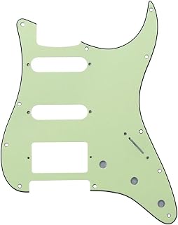 Golpeador de Guitarra Golpeador de guitarra SSH con placa posterior HSS de 3 capas color verde menta y tornillos para accesorios de guitarra estilo ST estándar